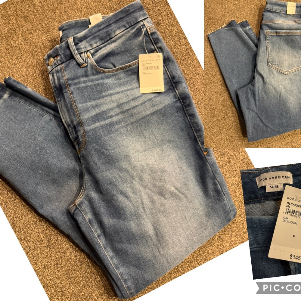 Good American women’s  Light Blue Skinny Jeans